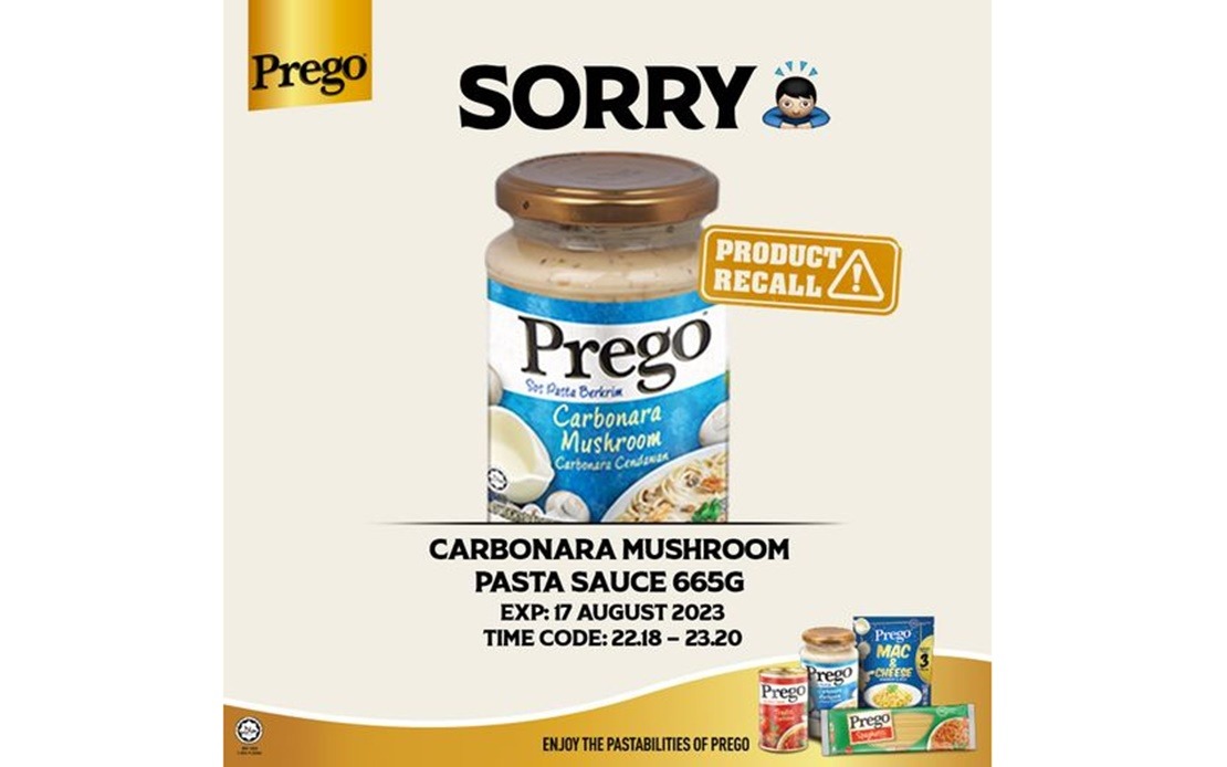 BERNAMA - HEALTH MINISTRY MONITORING RECALL OF SPOILT PREGO PASTE SAUCE  PRODUCTS - DG