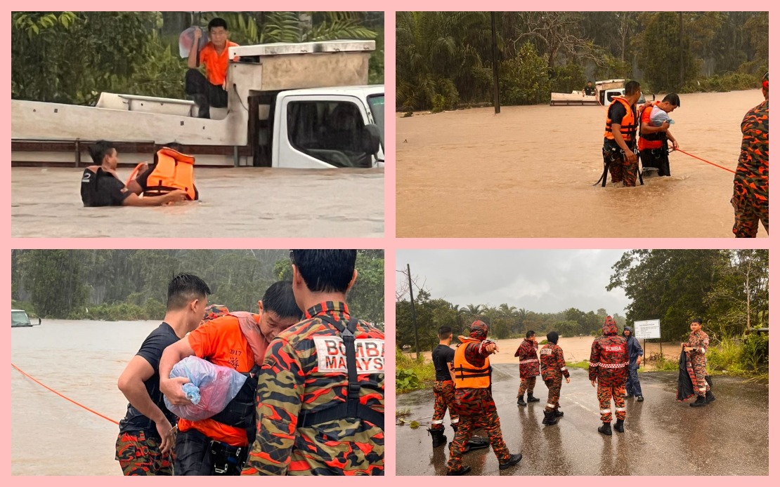 Bernama Bomba Selamatkan Warga Emas Terperangkap Dalam Lori Akibat Banjir 0520