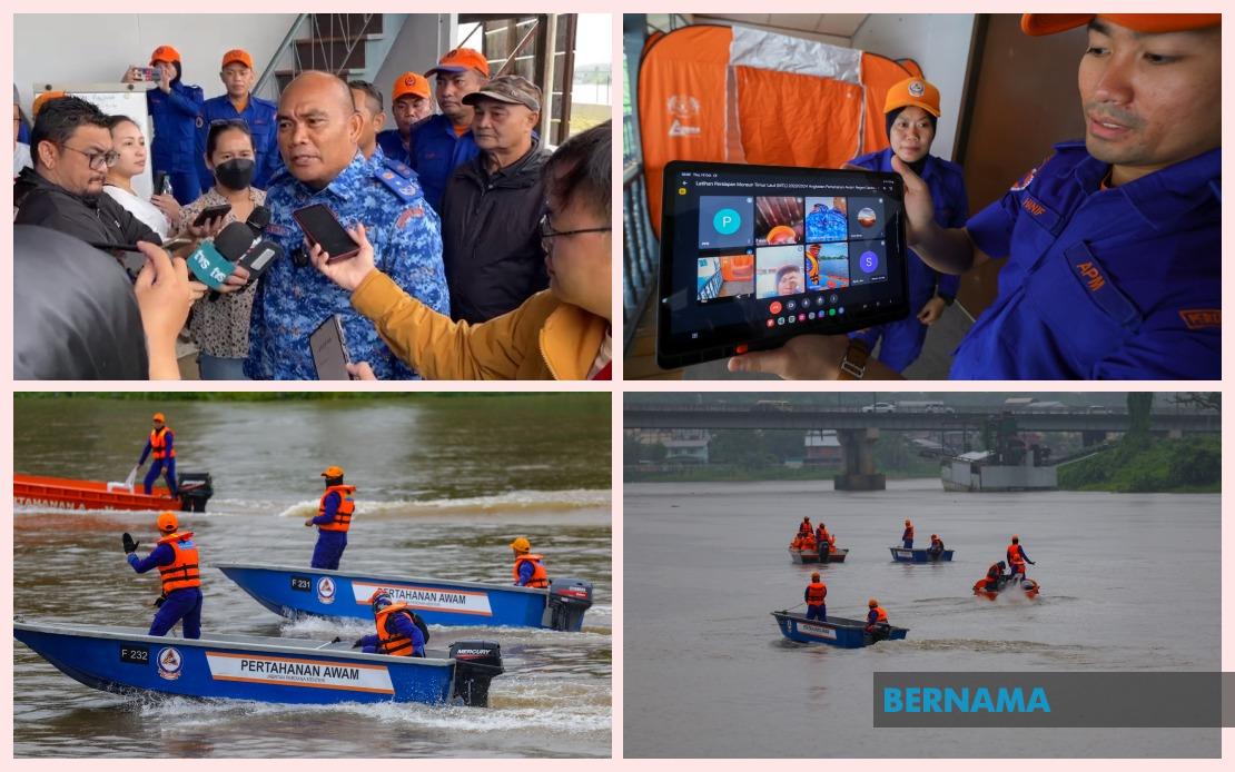 BERNAMA APM SARAWAK JALANI LATIHAN AWAL SIAP SIAGA HADAPI BANJIR