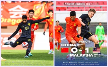 BERNAMA - HARIMAU MUDA TEWASKAN SKUAD B-23 CHINA 1-0 PADA AKSI PERSAHABATAN