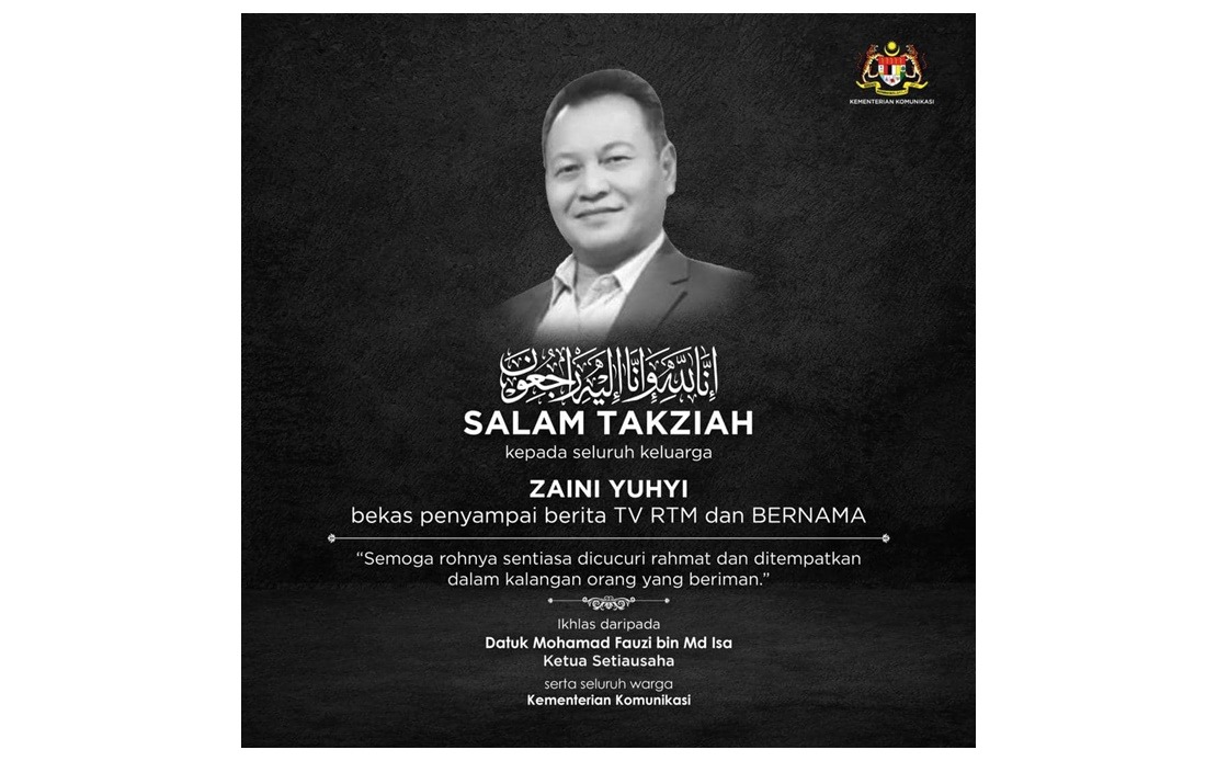 Bernama Communications Ministry Sec Gen Offers Condolences Over Zaini