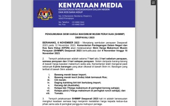 BERNAMA - LAPAN BARANG DISENARAI DI BAWAH SHMMP DEEPAVALI