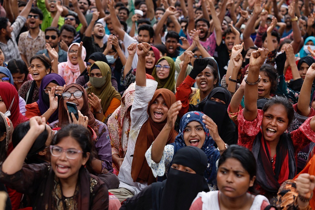 BANGLADESHI STUDENTS PROTEST QUOTA SYSTEM FOR GOVERNMENT JOBS